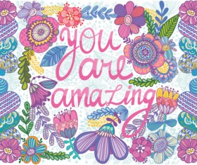 Ethnic patterns floral background vector