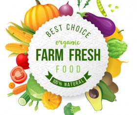 Farm organic fruit background vector 03