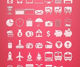 Finance and transport icons set