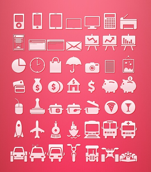 Finance and transport icons set