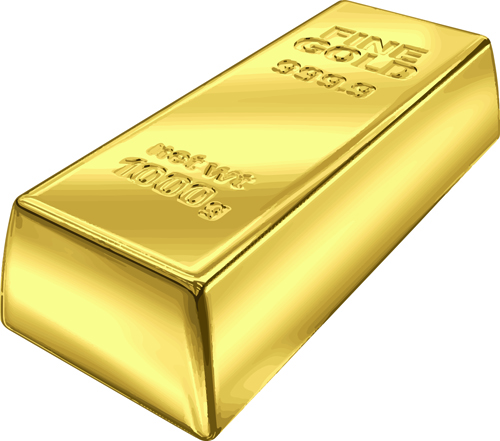 Fine Gold bullion design vector set 05