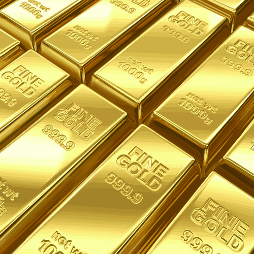 Fine Gold bullion design vector set 06