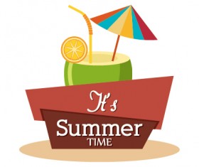 Flat styles summer holiday vintage background vector 04