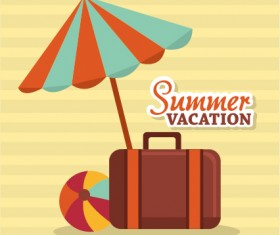 Flat styles summer holiday vintage background vector 07