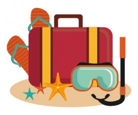 Flat styles summer holiday vintage background vector 09