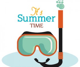 Flat styles summer holiday vintage background vector 11