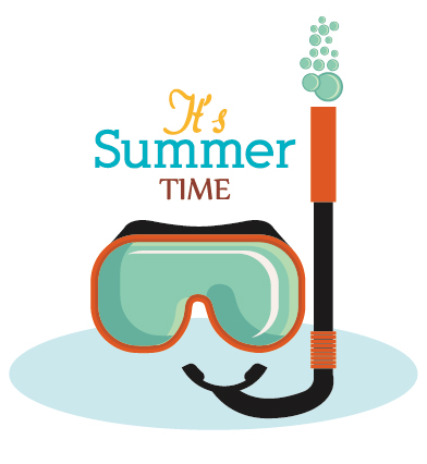 Flat styles summer holiday vintage background vector 11
