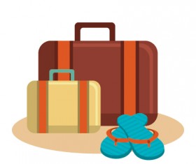 Flat styles summer holiday vintage background vector 12