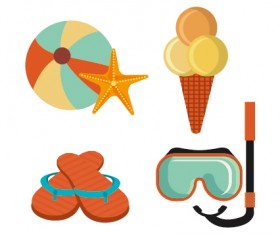 Flat styles summer holiday vintage background vector 13