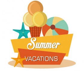 Flat styles summer holiday vintage background vector 15