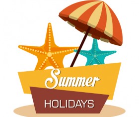 Flat styles summer holiday vintage background vector 16