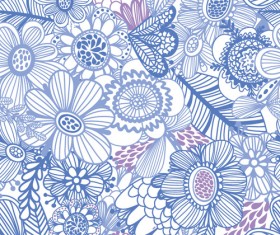 Floral gentle pattern hand drawn vector 01