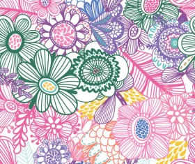 Floral gentle pattern hand drawn vector 02