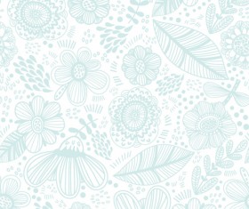Floral gentle pattern hand drawn vector 04