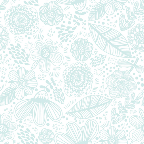 Floral gentle pattern hand drawn vector 04