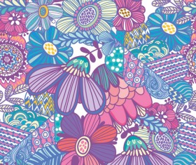 Floral gentle pattern hand drawn vector 06