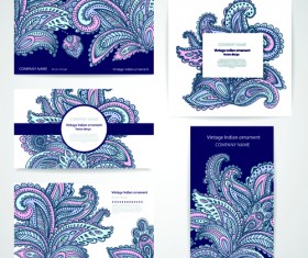 Floral ornaments pattern cards vector material 06