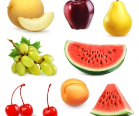 Fresh fruits shiny vectors material