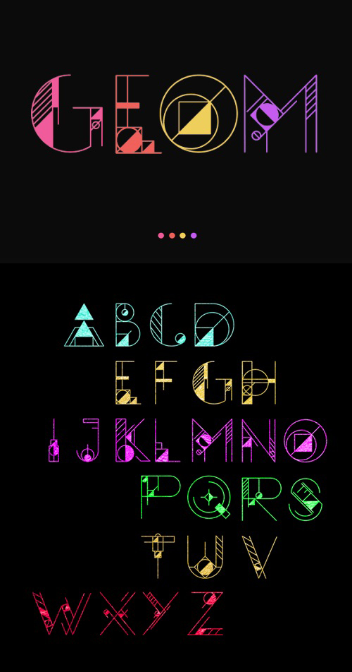 Funny colored alphabet font vector material