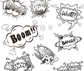 Funny speech bubbles comic styles vectors 02