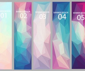 Geometric shapes numbered banners vector material 01