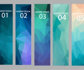 Geometric shapes numbered banners vector material 02