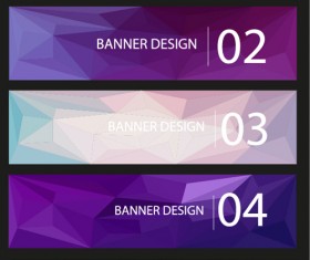 Geometric shapes numbered banners vector material 03