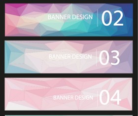Geometric shapes numbered banners vector material 04