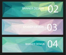 Geometric shapes numbered banners vector material 06