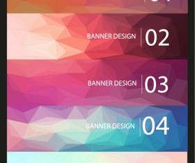 Geometric shapes numbered banners vector material 07