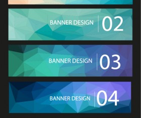 Geometric shapes numbered banners vector material 09