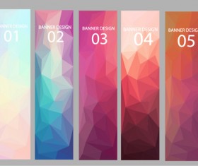 Geometric shapes numbered banners vector material 10