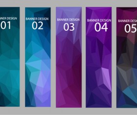 Geometric shapes numbered banners vector material 11