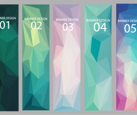 Geometric shapes numbered banners vector material 12