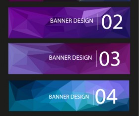 Geometric shapes numbered banners vector material 13