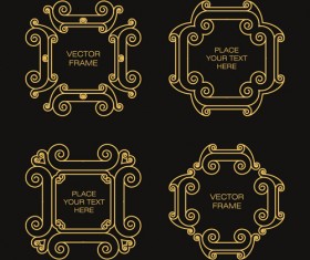 Gold deco frame beautiful vector set 01