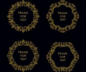 Gold deco frame beautiful vector set 02