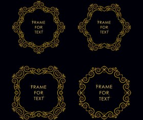 Gold deco frame beautiful vector set 03
