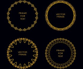 Gold deco frame beautiful vector set 06