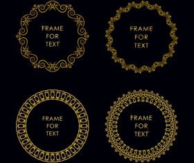 Gold deco frame beautiful vector set 07