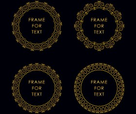 Gold deco frame beautiful vector set 08