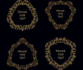 Gold deco frame beautiful vector set 09