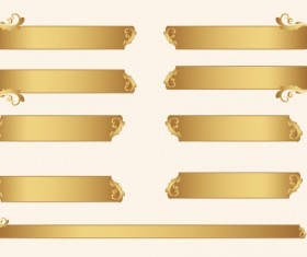 Gold ornament frames with floral vector
