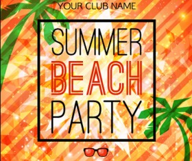 Grunge styles party poster summer vector 02