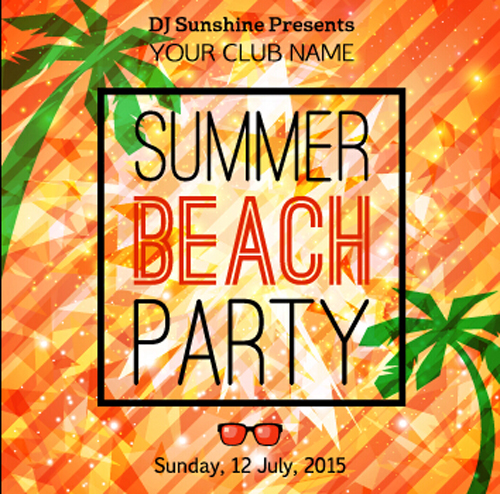 Grunge styles party poster summer vector 02