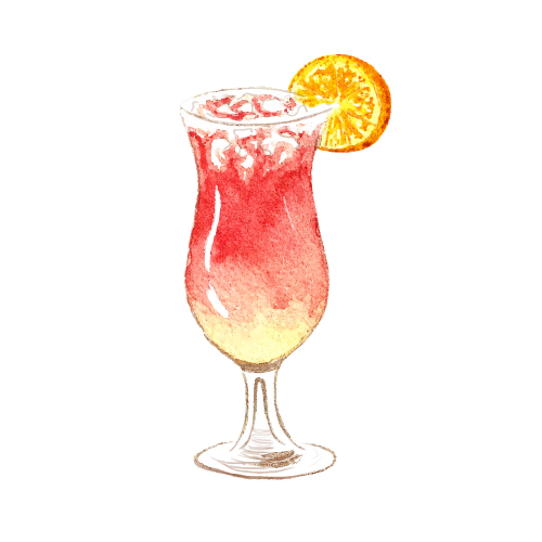 Hand drawn cocktail watercolor vector material 03