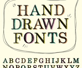 Hand drawn fonts creative vector 03