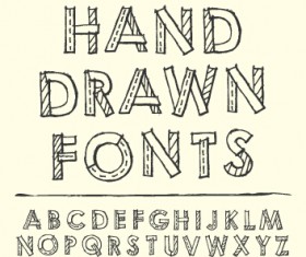 Hand drawn fonts creative vector 04