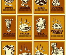 Hand drawn food poster retro vector