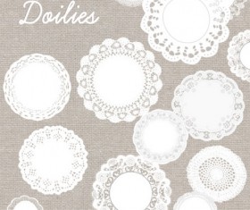 Hand drawn lace doilies vector material